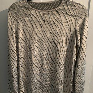 Vintage Silver Textured Long Sleeve Top